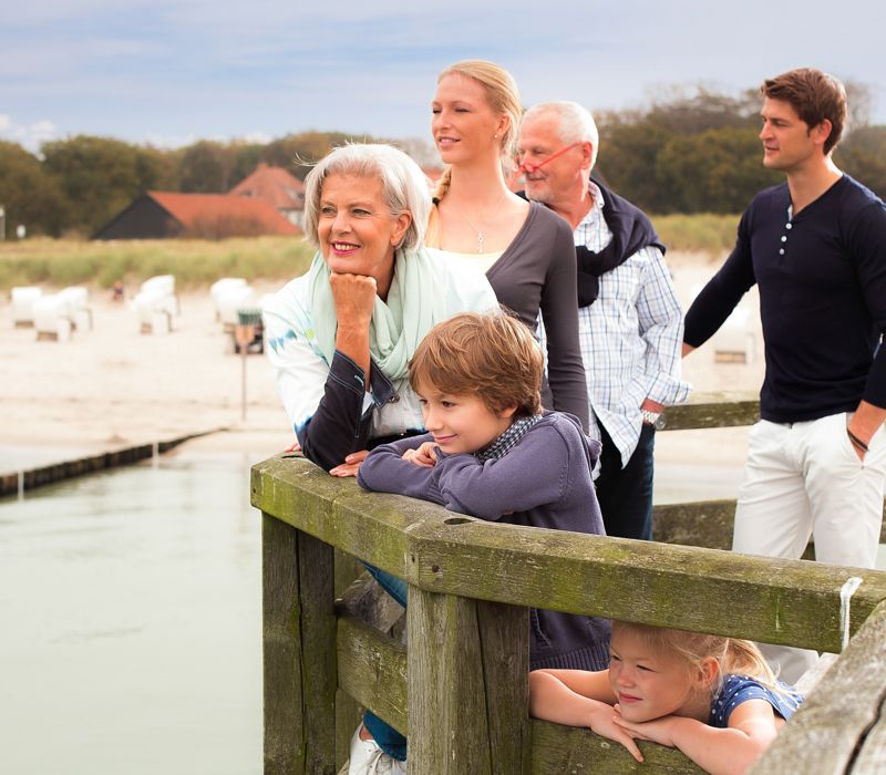 Familie am Meer, Graal-Müritz, Urlaub mit den Großeltern, Mehrgenerationenurlaub